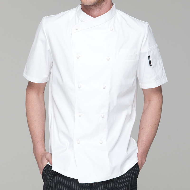 CHECKEDOUT RTS White Color Poly cotton Hotel/Restaurant Chef Uniform Twill Fabric Coat/Chef Jacket