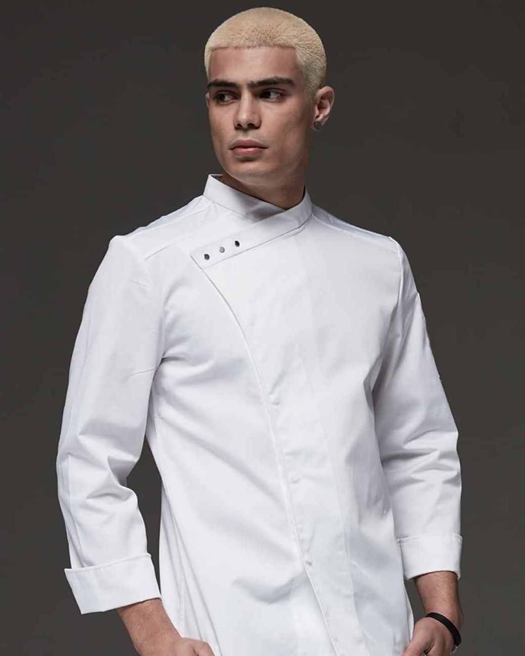 CHECKEDOUT Single breasted long sleeve hot sale modern hotel and restaurant bar kitchen cook chef uniform jacket coat