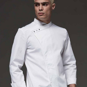 CHECKEDOUT Single breasted long sleeve hot sale modern hotel and restaurant bar kitchen cook chef uniform jacket coat