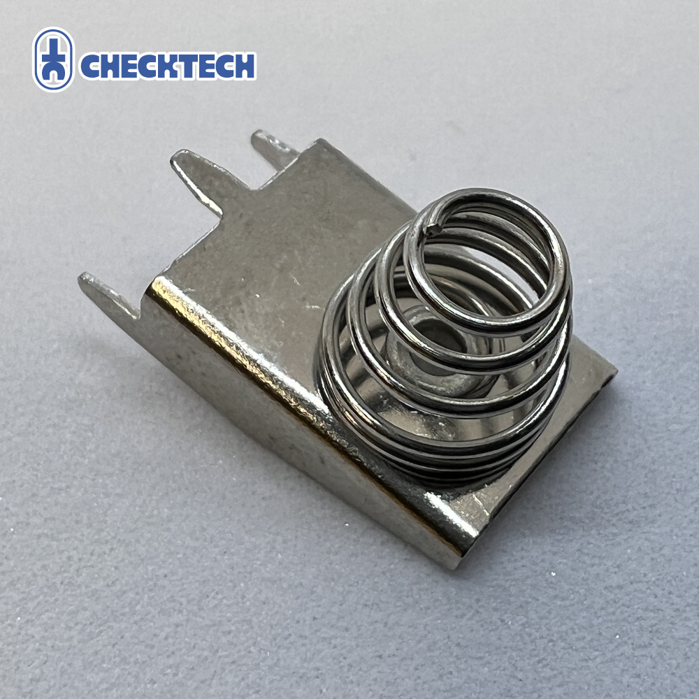 Electrical PCB Switch Conical Battery Spring Male Battery Holder Clip