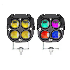 3 Inch Led Work Light 40w Spotlight 12v 24v Rgb Color Car Driving Light For Truck Tractor Offroad Suv Atv Motorcycle