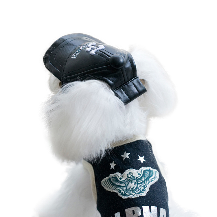 Cheepet Pu Leather Soft Warm Best Selling Pet Winter Hats Dog Baseball Cap For Dogs