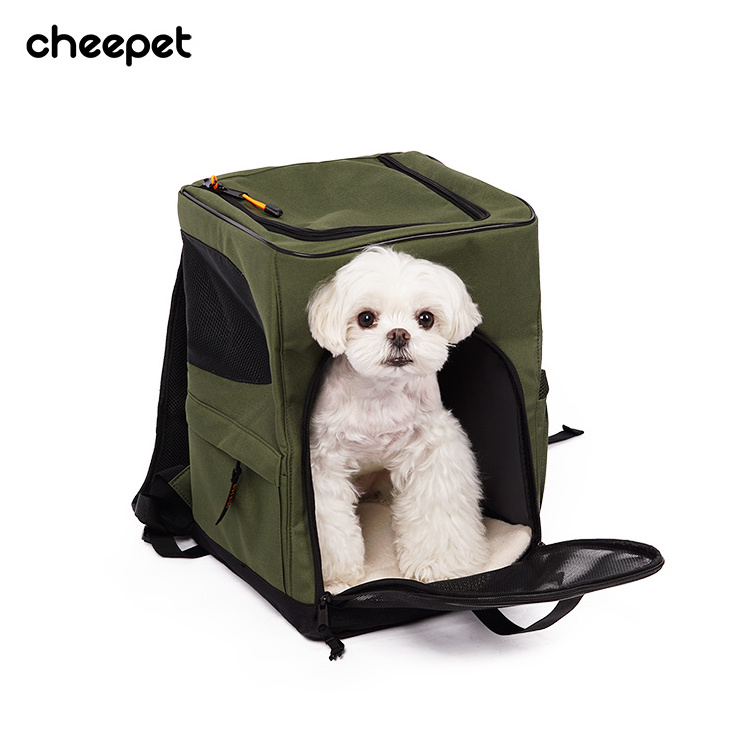 2023 Designer pets travel bag carrier puppy hiking bag dog backpack carrier with portable poop bag