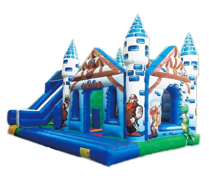 Commercial Grade Viking Castle Themed Bounce House Combo Jeux Inflatable Bouncer Castle