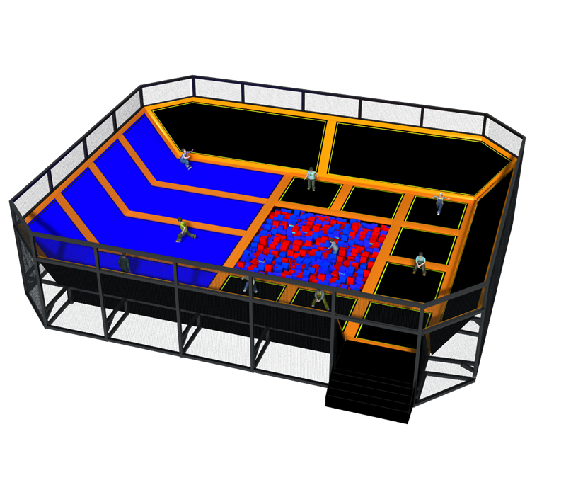 Cheer Amusement giant rectangular trampoline park indoor