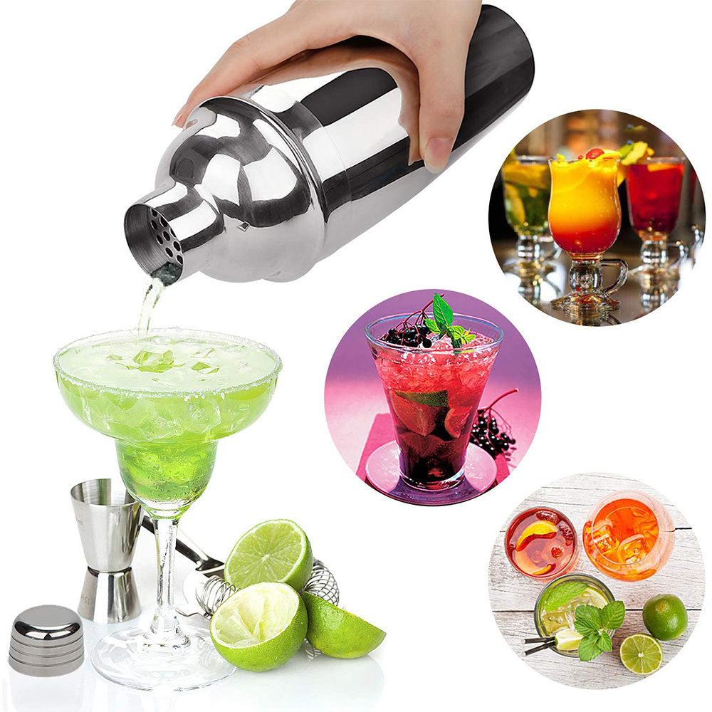 Professional Metal Silver Cocktail Shakers Bar Tools Accessories 750Ml Stainless Steel Cocktail Shaker