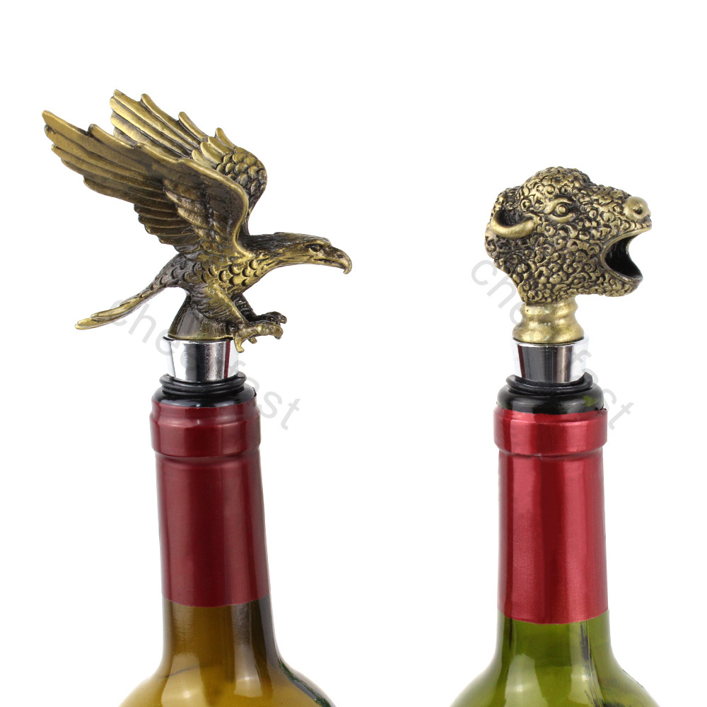 Wine And Beverage Bottle Stopper Metal Eagle Top Reusable Decorative Wine Lovers Gifts Animal Wine Bottle Stopper