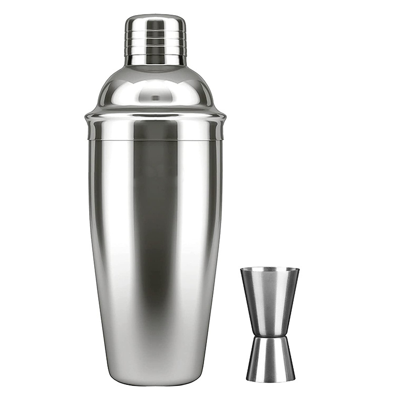 Bartender Shaker Bottle Kit  Food Grade Stainless Steel Martini Mixer Metal Cocktail Shaker Black