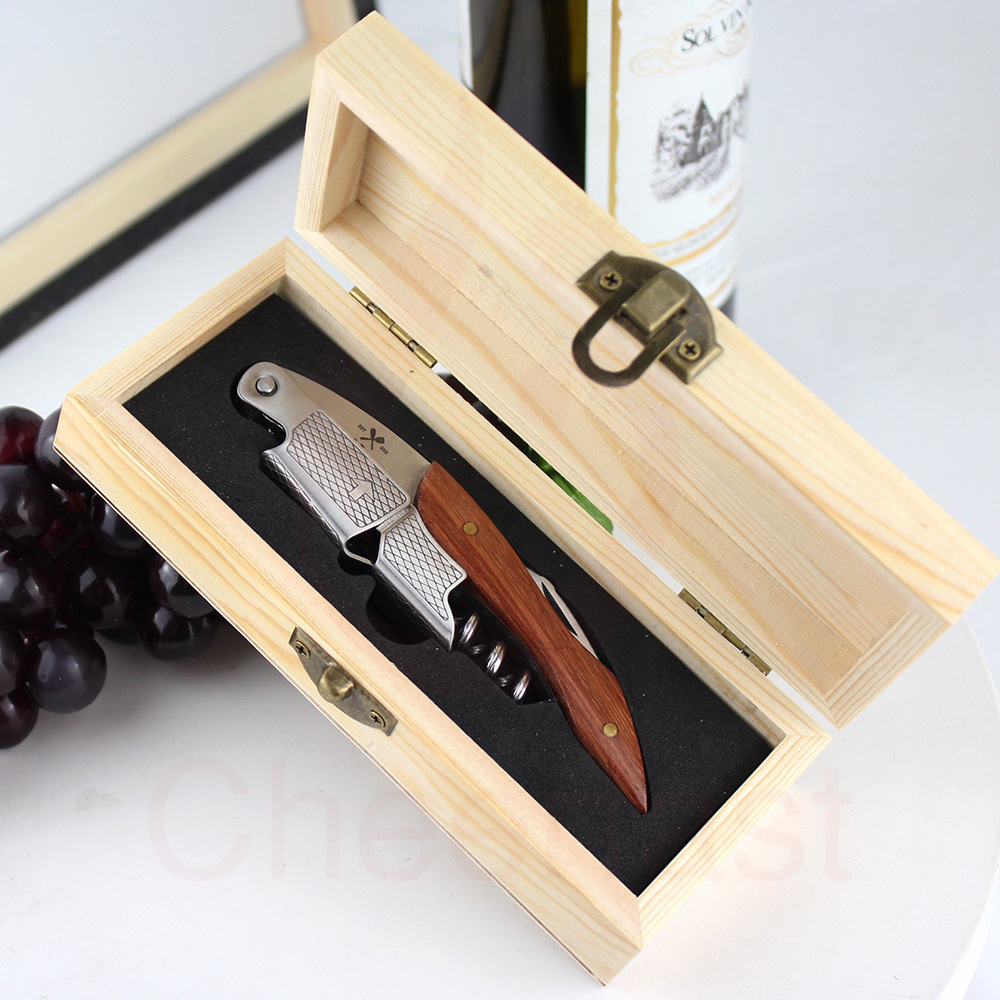 Most Popular Multifunction Stainless Steel Wine Wood Opener Cork Screw Tool Set Wooden Red Wine Bottle Corkscrew Openers