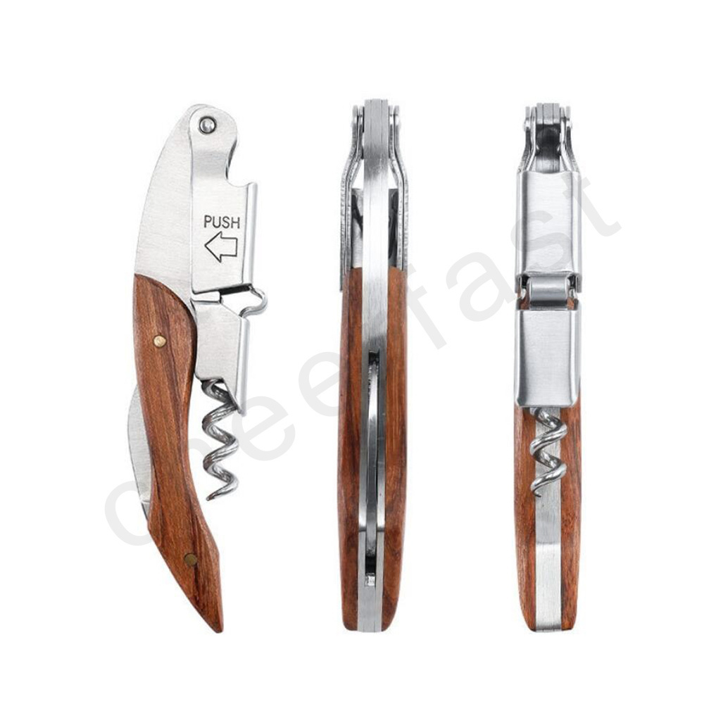 Good Price Wood Handle Wine Corkscrew And Rosewood Wine Corkscrew Opener And Wine Bottle Cork Screw Opener With Foil Cutter