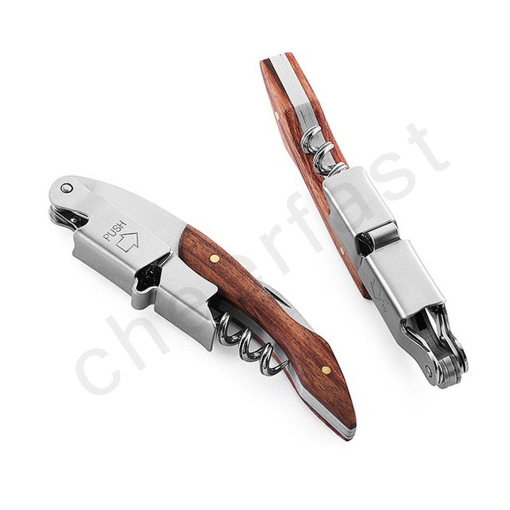 Good Price Wood Handle Wine Corkscrew And Rosewood Wine Corkscrew Opener And Wine Bottle Cork Screw Opener With Foil Cutter