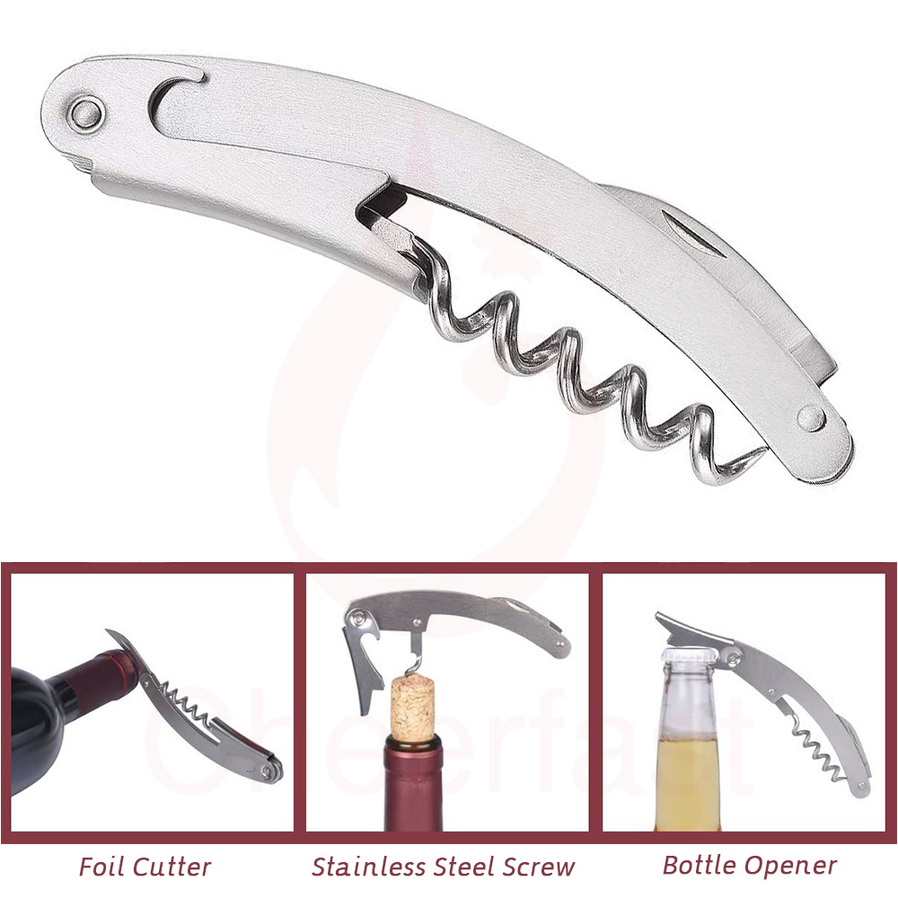 Good Wine Gift Set Wine Corkscrew Screwpull Accessories Kit Stainless Steel Wine Bottle Shaped Gift Set With 5 Piece Accessories