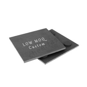 New Arrival Drink Coaster Set With Holder Square Slate Stone Coaster And Bar Kitchen Home Decor Custom Slate Coasters