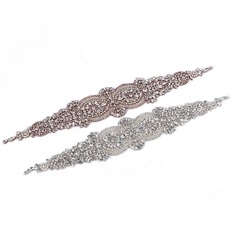 Bling bling rhinestone crystal wedding sash applique for dress RH953