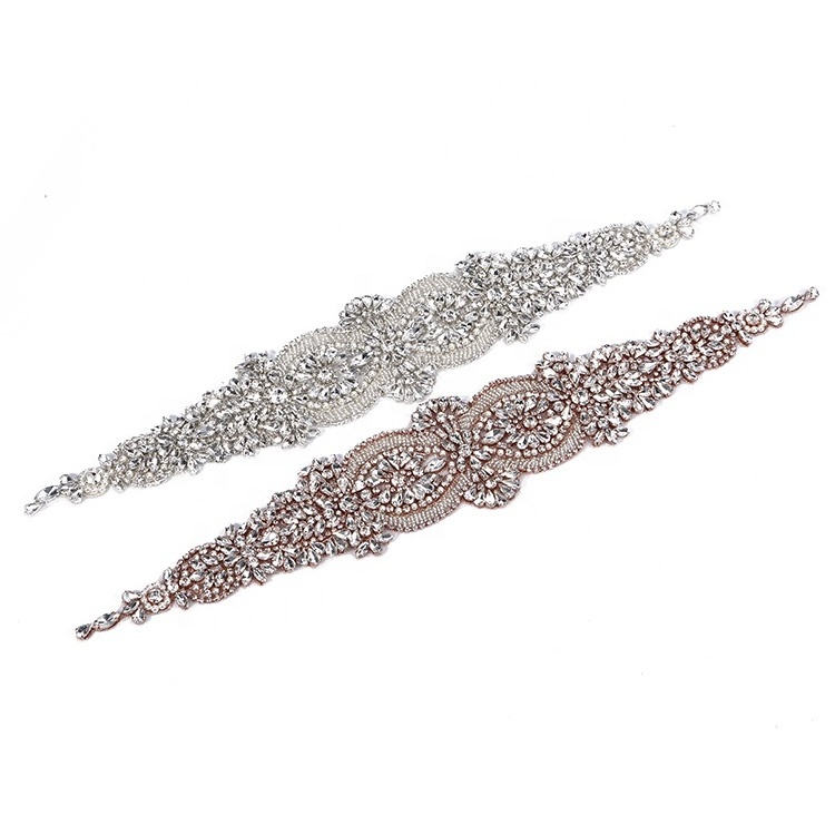 Bling bling rhinestone crystal wedding sash applique for dress RH953