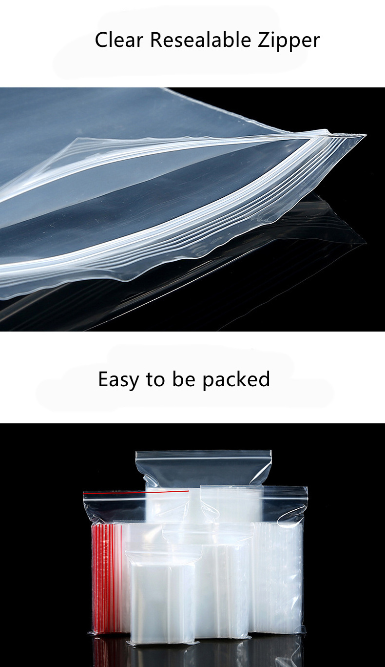 Customized PE Poly Reclosable Apple Ziplock Small Plastic Mini Zipper Bag Transparent Zip Lock Packaging Clear Bags