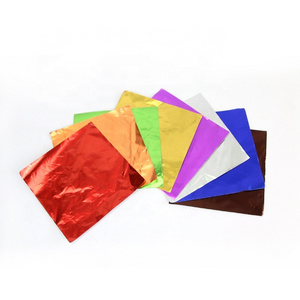 In Stock Square Colorful Chocolate Wrappers/Christmas Aluminium Foil Wraps Paper For Candies