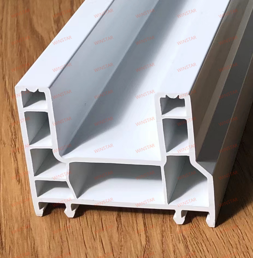 plastic window frame  profiles Customized wood color Building  Construction  material  upvc Window  Doors