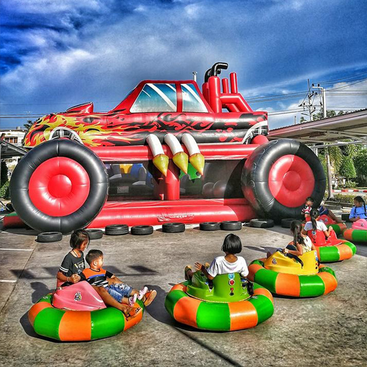 Remote control or coin operated electric inflatable UFO luminous children bumper car for sale