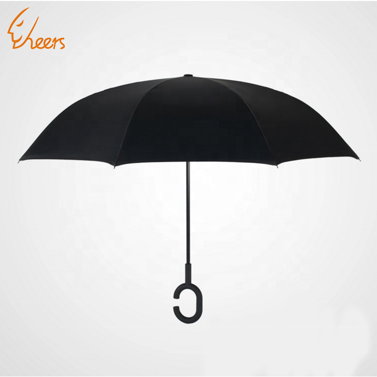 Corporate business advertising gifts custom printed umbrellas Promotional C handle Folding Inverted Reverse Umbrella