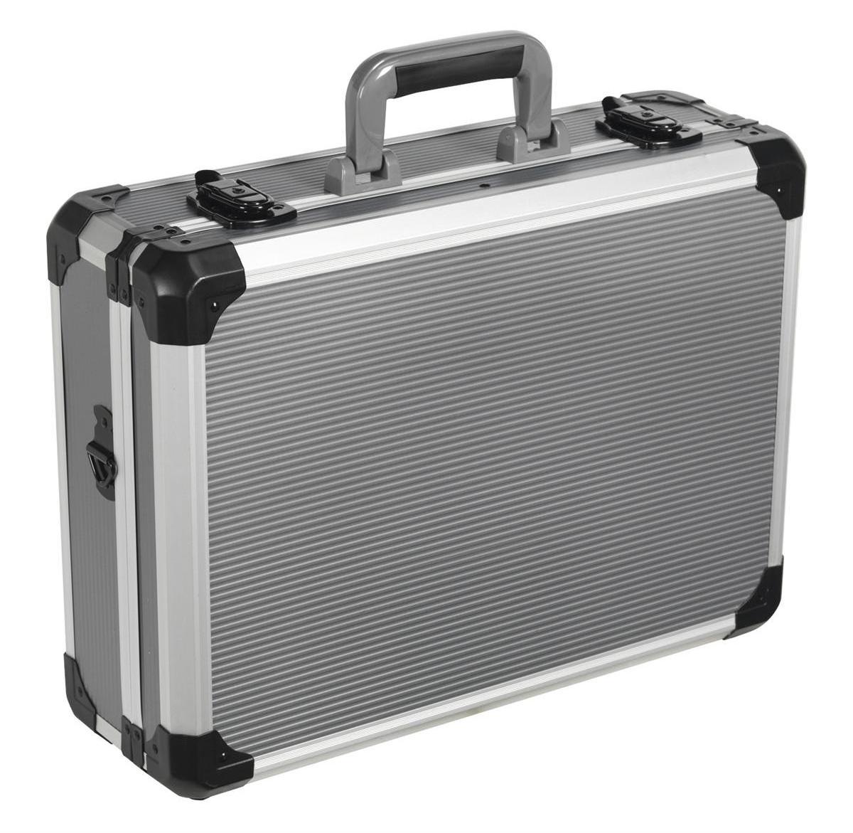 silver aluminum portable tool case equipment toolbox