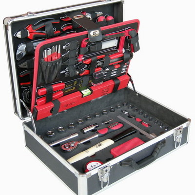 silver aluminum portable tool case equipment toolbox