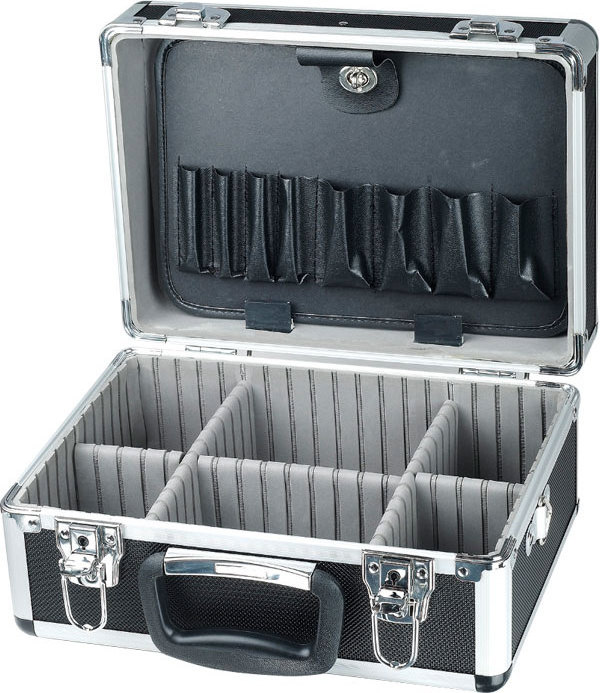 silver aluminum portable tool case equipment toolbox