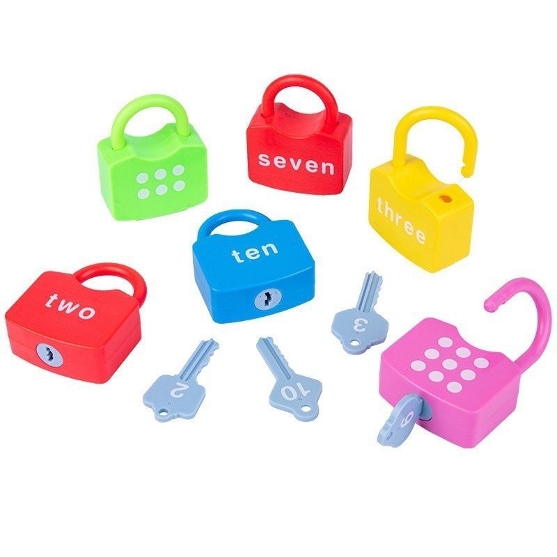 0 to 9 number learning lock A to Z alphabet learning lock and key toy kids early educational toy