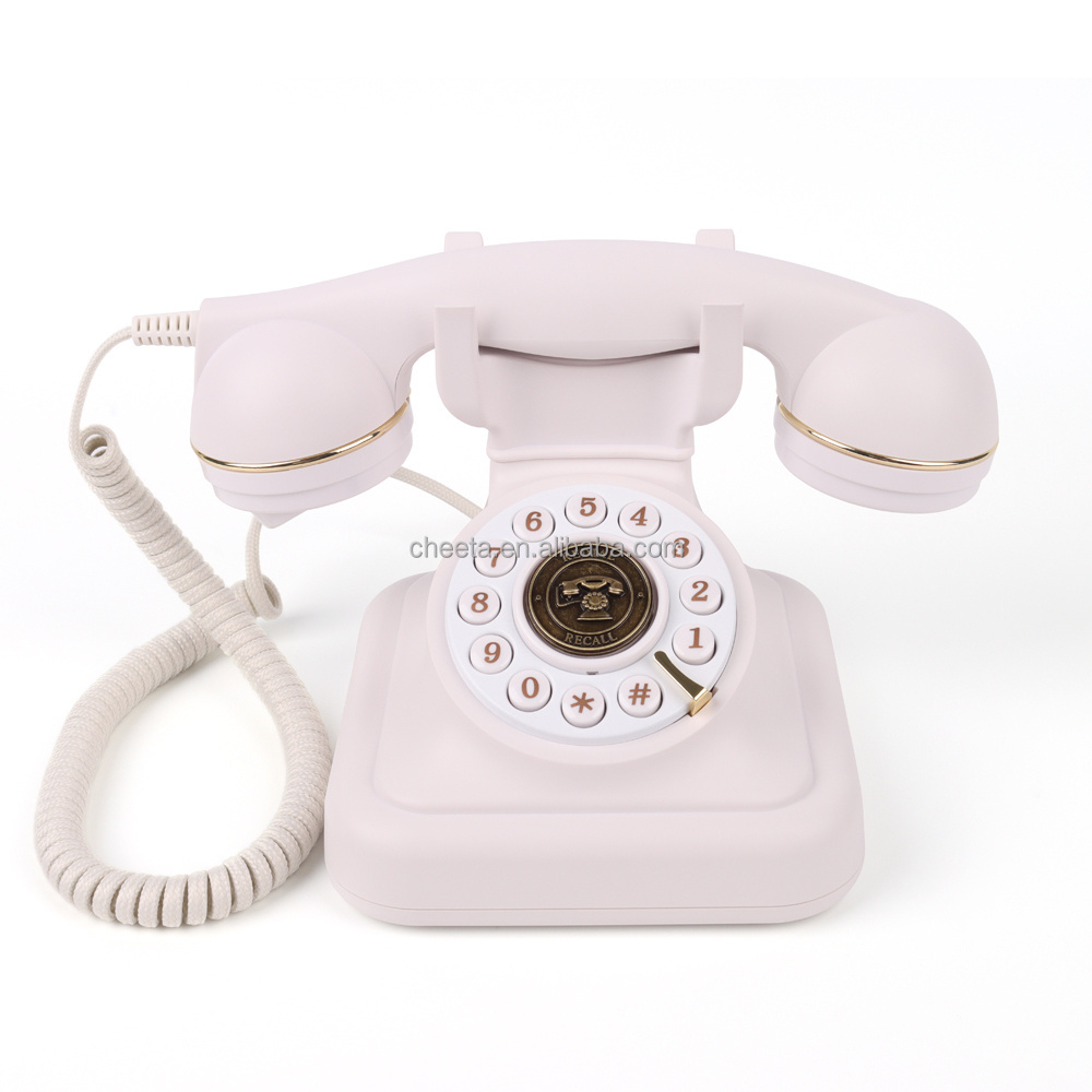 High Quality Audio Guestbook Phones Wedding Resin Telephone White Antique Phone Audio Guest Book Phone for Wholesale