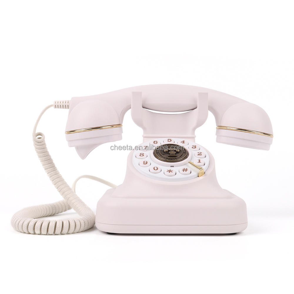 High Quality Audio Guestbook Phones Wedding Resin Telephone White Antique Phone Audio Guest Book Phone for Wholesale