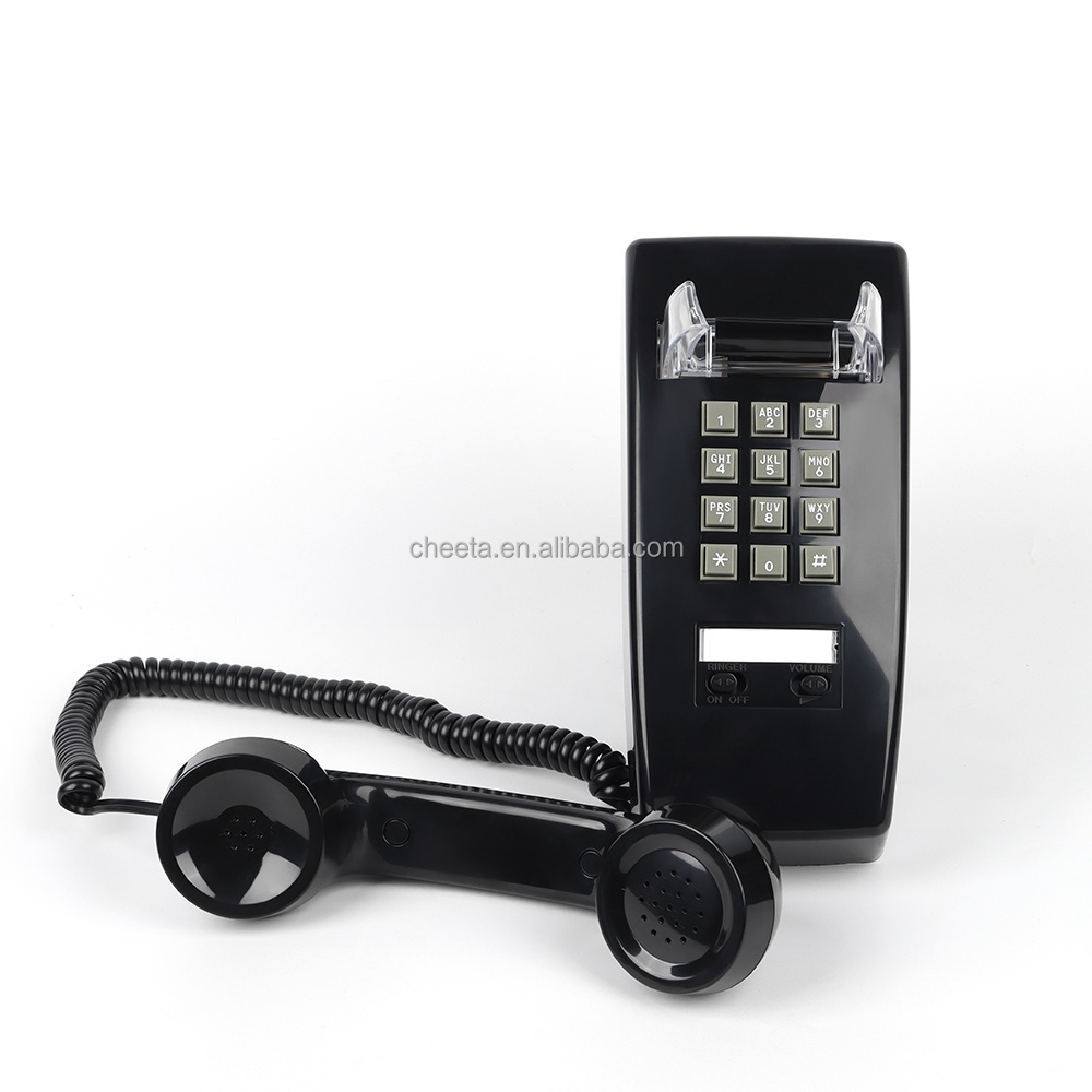 Factory Wholesale ODM New Arrival Hotel Decoration Landline Phone Black Red Beige Corded Wall Mount Telephone Set