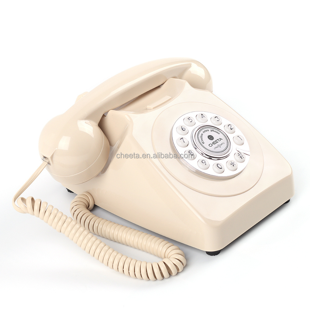 2023 New Arrival Wholesale Customized Logo Antique Wireless Landline Household Office Cordless Phone Telephone