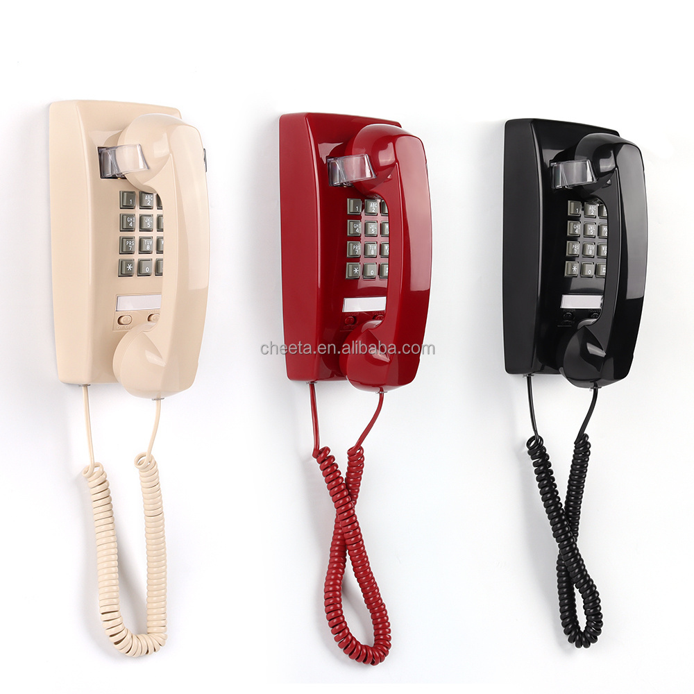 Factory Wholesale ODM New Arrival Hotel Decoration Landline Phone Black Red Beige Corded Wall Mount Telephone Set