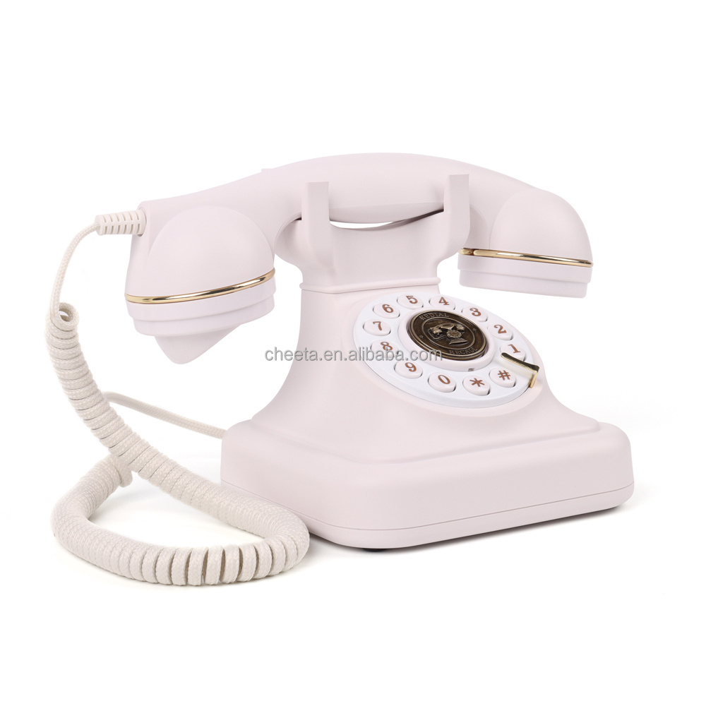 High Quality Audio Guestbook Phones Wedding Resin Telephone White Antique Phone Audio Guest Book Phone for Wholesale