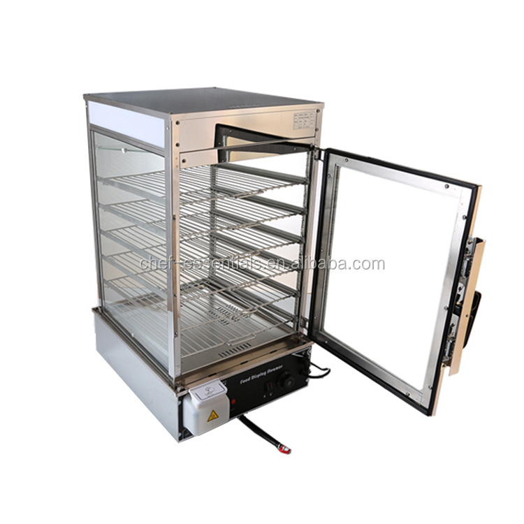 600L Automatic 6 layers steamed stuffed bun making machine stainless steel glass electric food warmer showcase display