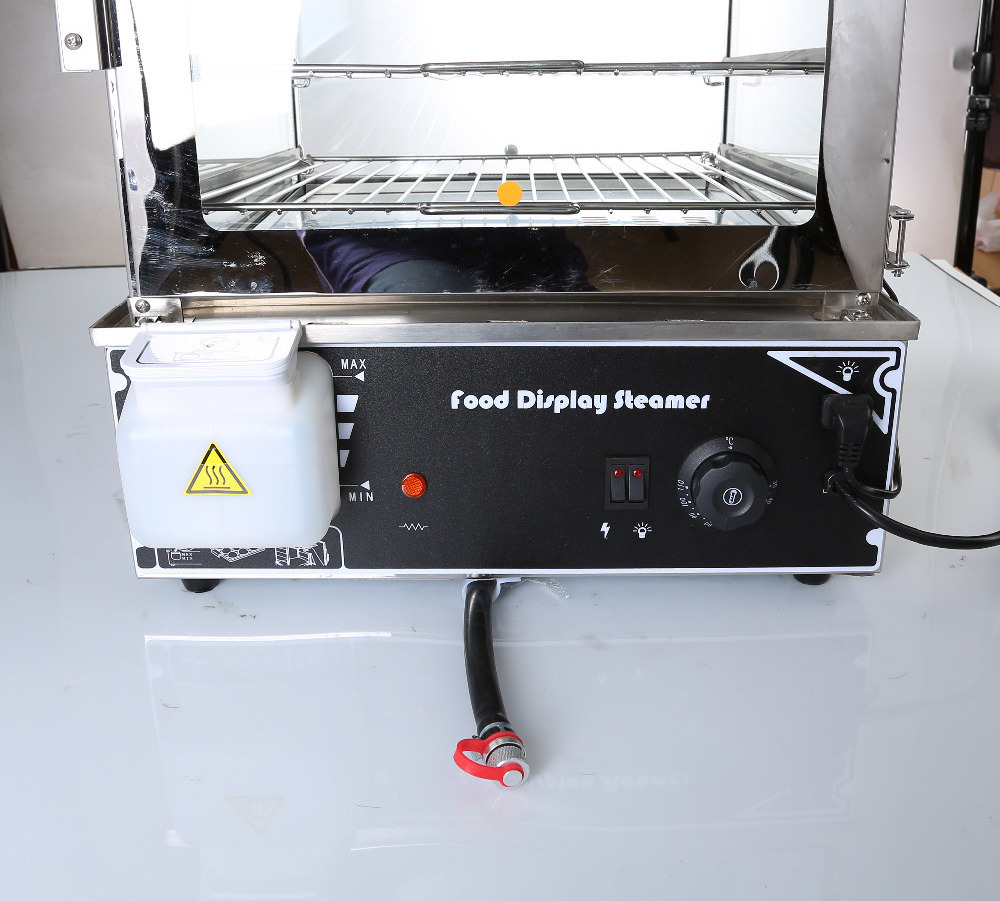 600L Automatic 6 layers steamed stuffed bun making machine stainless steel glass electric food warmer showcase display