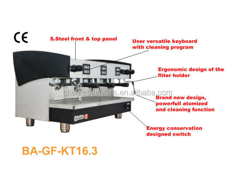 KT-16.3 KITSILANO Semi-automatic Espresso Coffee Make,  Commercial 16L Double Boiler Rotary Pump for Cafe Shop with Steam Wand