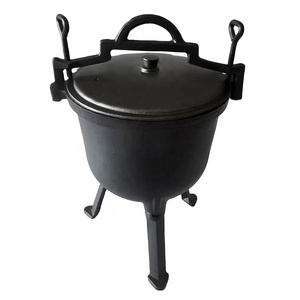 Cast Iron Dutch Oven 8L Outdoor Camping Cooking Pot Casserole Roasting Dish Cauldron with Lid