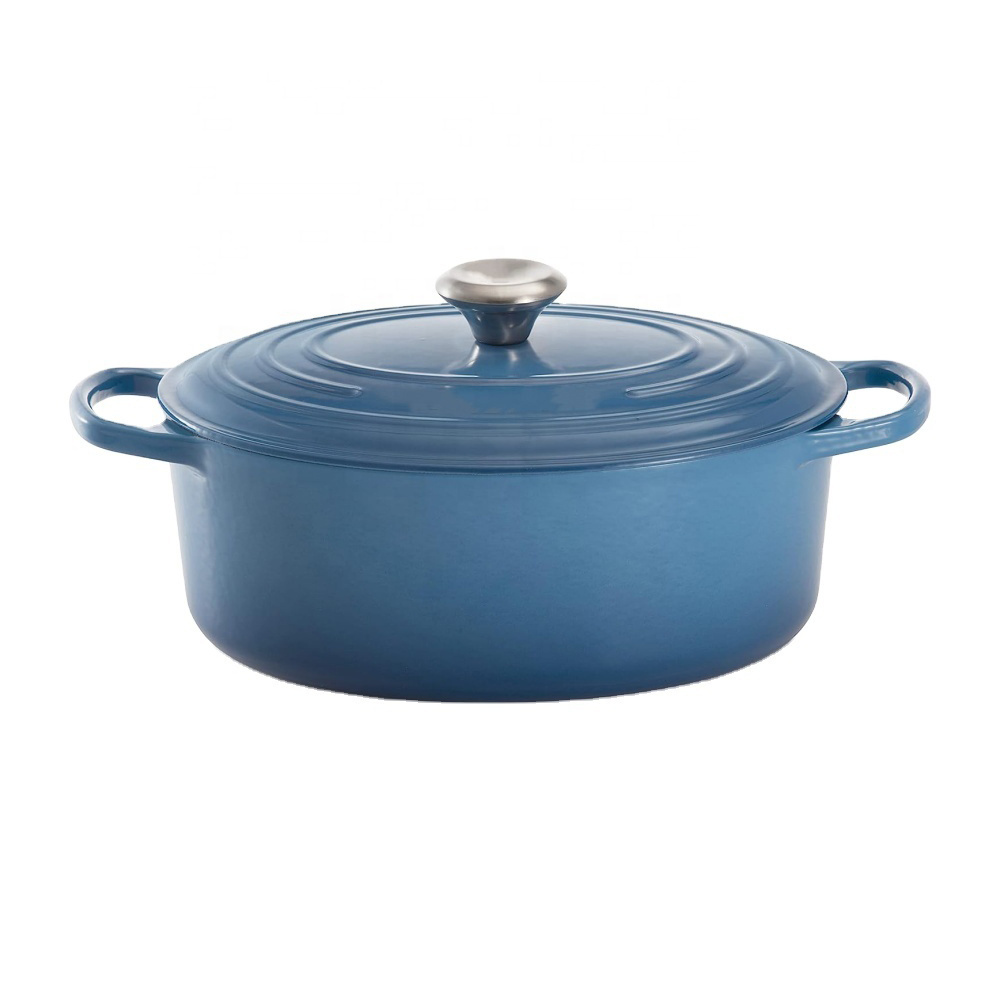 Kitchen Cooking Dutch Oven Cast Iron Pot 30cm Large Capacity Cast Iron Casserole Made In China Oval Enamel Cast Iron Casserole