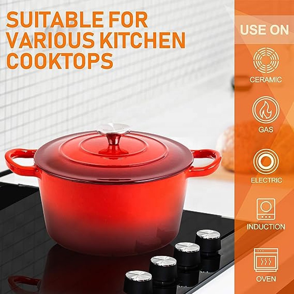 Morden Style Cast Iron Cookware Set Kitchen Dutch Ovens Casseroles Stainless Steel with Enamel Coating Manufactured Cooking Use