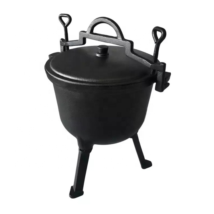 Cast Iron Dutch Oven 8L Outdoor Camping Cooking Pot Casserole Roasting Dish Cauldron with Lid