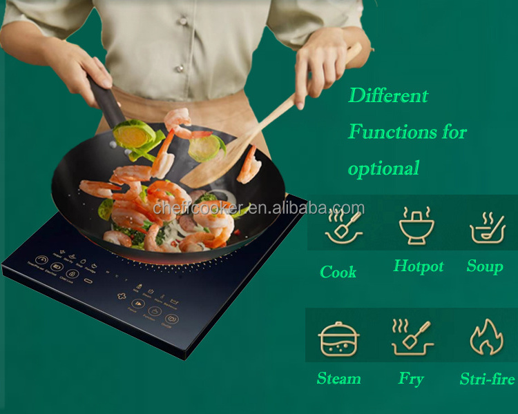 220v table touch control single steam egg cooktop 1 burner multi cooking induction cooker