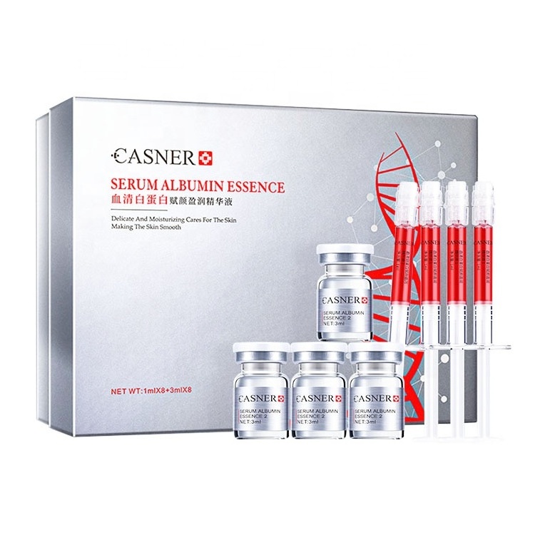 Customized 16pcs no injection remove wrinkle lifting Rejuvenating Repairing Sheep Placenta Serum protein facial essence Kit