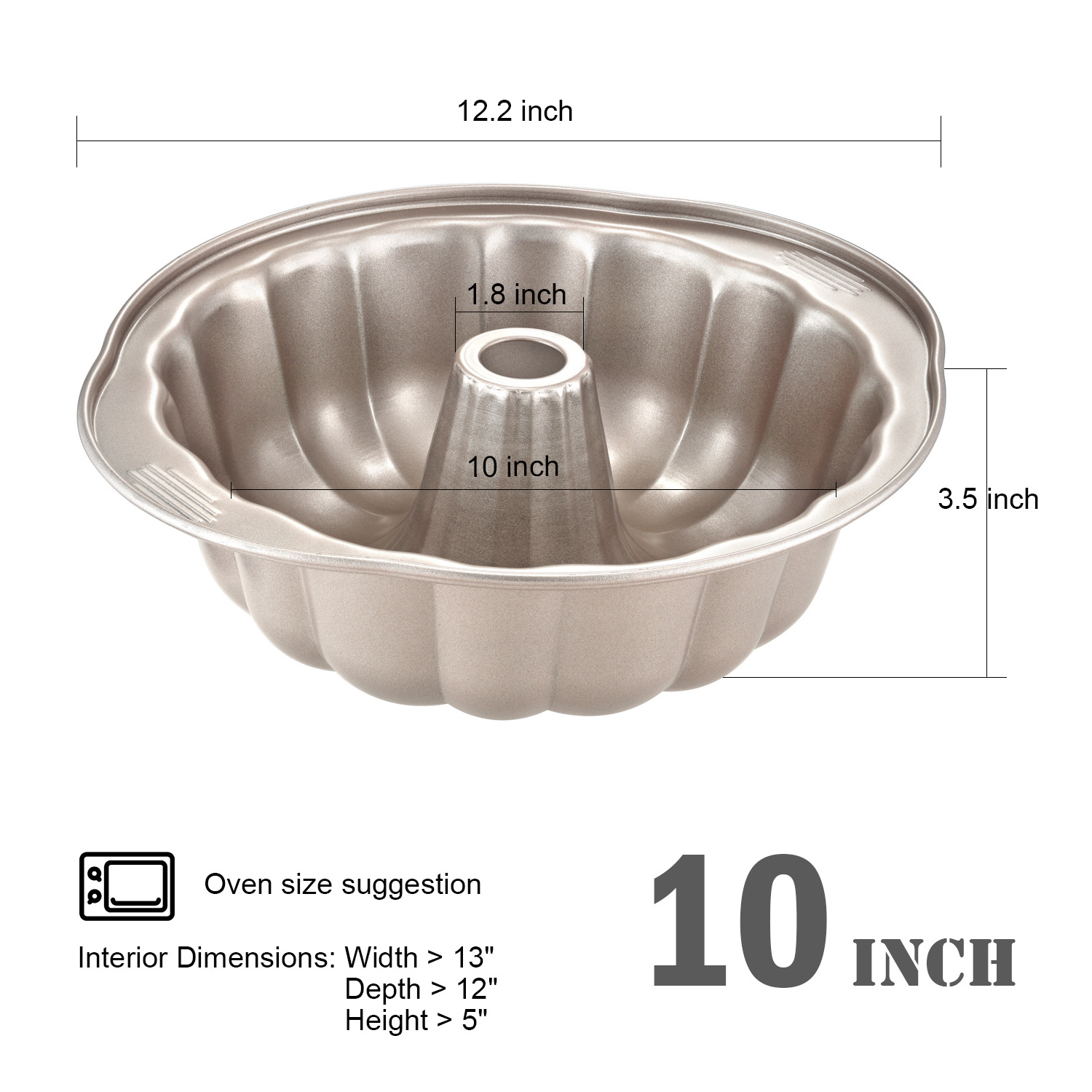 CHEFMADE Oven Bakeware Non-stick Carbon Steel Nonstick Non Stick Round Chiffon Muffin Baking Tray Cake Pan