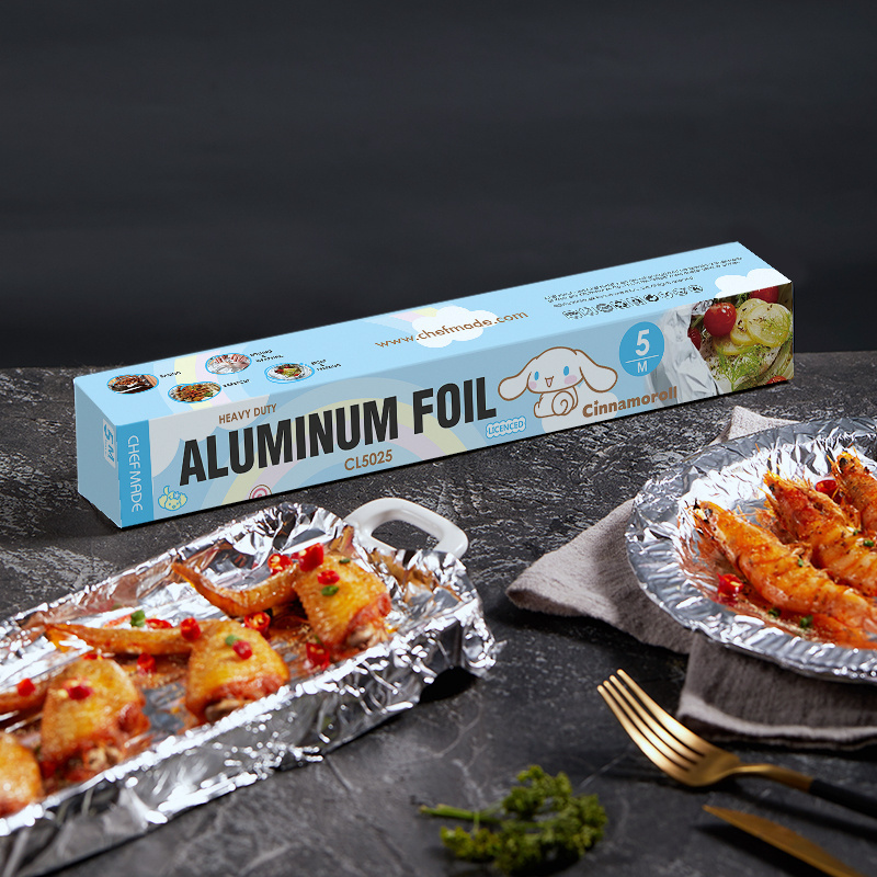 CHEFMADE CL5025 5m*30cm Heavy Duty Non-stick Aluminum Foil Wrap Roll For Catering Grilling Roasting Baking Cooking