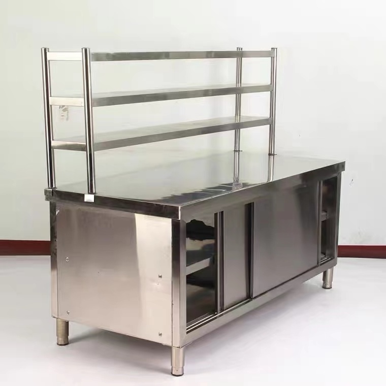 Factory One Stop Bubble Tea Equipment Restaurant Bar Work Counter Design Work Counter With Shelf