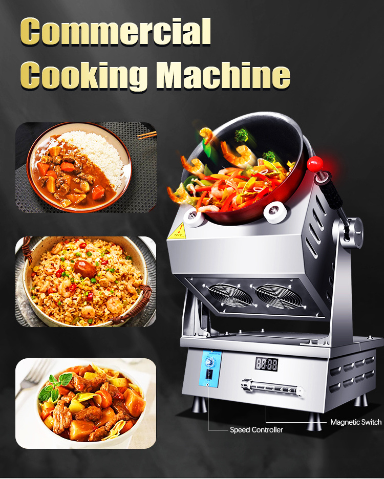 Commercial Intelligent Electric Automatic Cooking Machine Food Stir Fry Wok Robot Stir Cooker Fried Rice Cooking Machine 220V