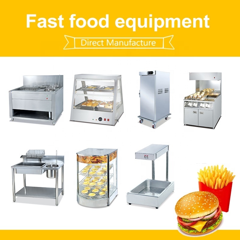 Stainless Steel Kfc Mcdonald Burger Commercial Fast Food Kitchen Restaurant Equipment