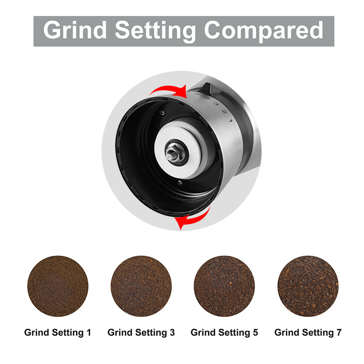 Large capacity adjustable setting stainless steel ceramic grinding core manual coffee grinder, easy to use and carry