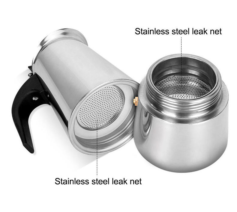 Classic Coffee Accessories Stainless steel Coffee Maker Outdoor Portable Coffee Moka Pot Espresso Mokapot Maker